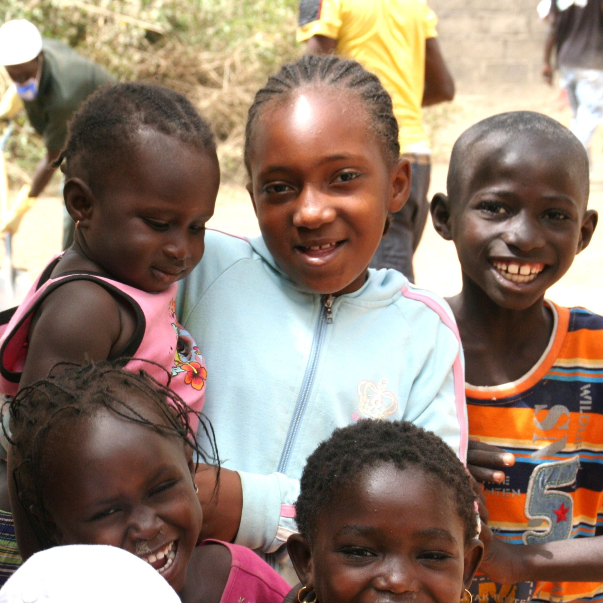 Children at Jofi Modern School smiling together